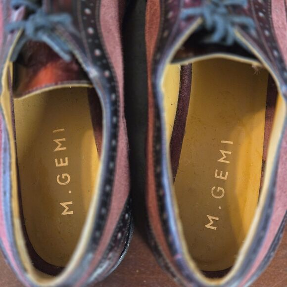 M. Gemi Lucro Wingtip Oxford Shoe Womens Sz 7 /37.5 Burgundy Red Leather Lace up - Picture 4 of 7